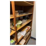 Contents of shelves (books, paper, supplies, and