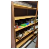 Contents of shelf (cards, games, supplies, and