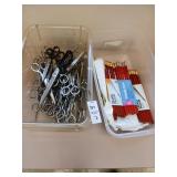Lot of pencils and scissors