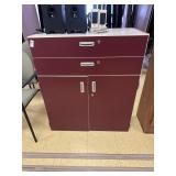 Red Storage Cabinet 36 x 18 x 40in *only contents