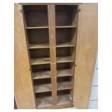 Wooden storage cabinet 72" tall, 30" wide, 12"