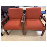 Orange Fabric Guest Chairs (2)