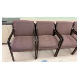 3 wooden chairs with upholstered seats