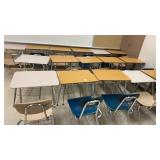 Student Desks with Attached Chair Lot- Lot of 16