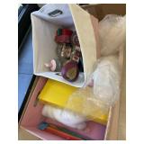 Lot of craft supplies, cups, decor, etc