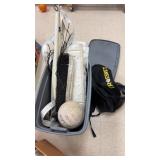 Volleyball nets, carrying bag, and volleyball