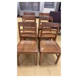 6 wooden chairs