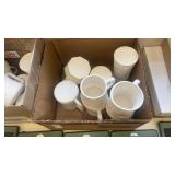 2 boxes of unglazed ceramic bisque mugs
