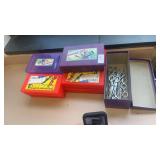 Lot of Crayon Boxes and Scissors