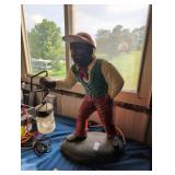 Large Lawn Jockey w Lantern, wired-not working
