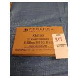 New box of 20 Federal 5.56 55 gr. ammo