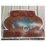 C&B General Store Large Tin Sign