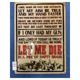 Novelty Gun Prayer Tin Sign