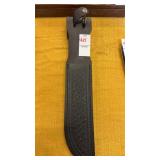 Black leather basketweave knife sheath
