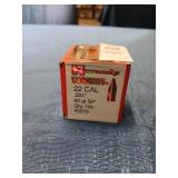 Sealed box of 100 Hornady 22 cal 60 gr reloading