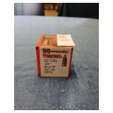 Sealed box of 100 Hornady 22 cal 60 gr reloading