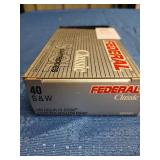 New box of 50 Federal 40 S&W 180 gr. ammo