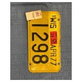 Vintage Wisconsin 1977 Motorcycle License Plate