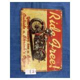 Ride Free Novelty Tin Sign