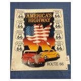 Americaï¿½s Highway Route 66 Tin Sign *Repro*