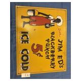 Jim Edï¿½s Blackberry Punch Tin Sign *Repro*