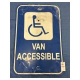 Handicap Van Accessible Traffic Tin Sign