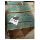 2 Wood Boxes 6 x 19 x 10 1/2