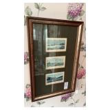 Framed art piece of vintage tinted landscape