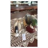 Ceramic wood duck and Canada goose by Andrea