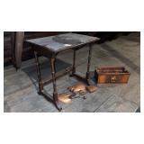 Vintage wooden chest with copper lined interior