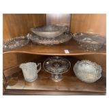 Two Shelf Lots of Assorted Glassware - Plates,