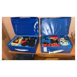 Toy car case carriers with cars and nascars