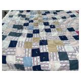 Vintage handmade patchwork/ knotted quilt- 65 x