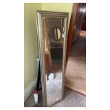 Glass mirror (broken) with decorative frame with
