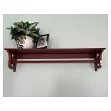 Wooden Wall Shelf with Rod