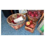 Assorted Baskets and Faux Fruit