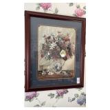 Framed art print of a bouquet of flowers