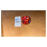 Small Glass Paperweight with Floral Inside Design