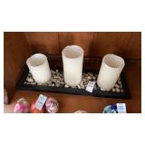 Candleholder with Decorative Stone Base