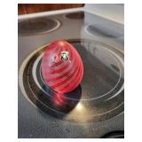 Fenton red swirl glass egg
