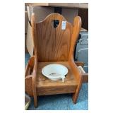 Vintage wooden childï¿½s potty training chair
