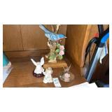 Assorted Bird Figurines and Angel Ornament