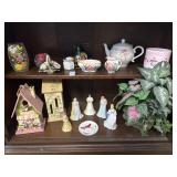 Two Shelf Lots of Assorted Figurines and Decor