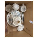 Lot of Blue Floral Tea Set