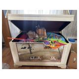 Wooden Painted Farm Chest with Assorted Kids Toys