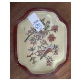 Vintage Tin Trinket Tray with Birds