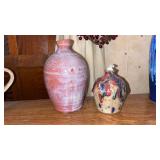 2 Decorative Pottery Vases