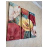 3 Pc Floral Painting Art Set