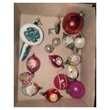 Lot of Vintage Mercury Glass Ornaments and Bird