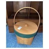 Longaberger Ice Bucket basket with cloth/plastic